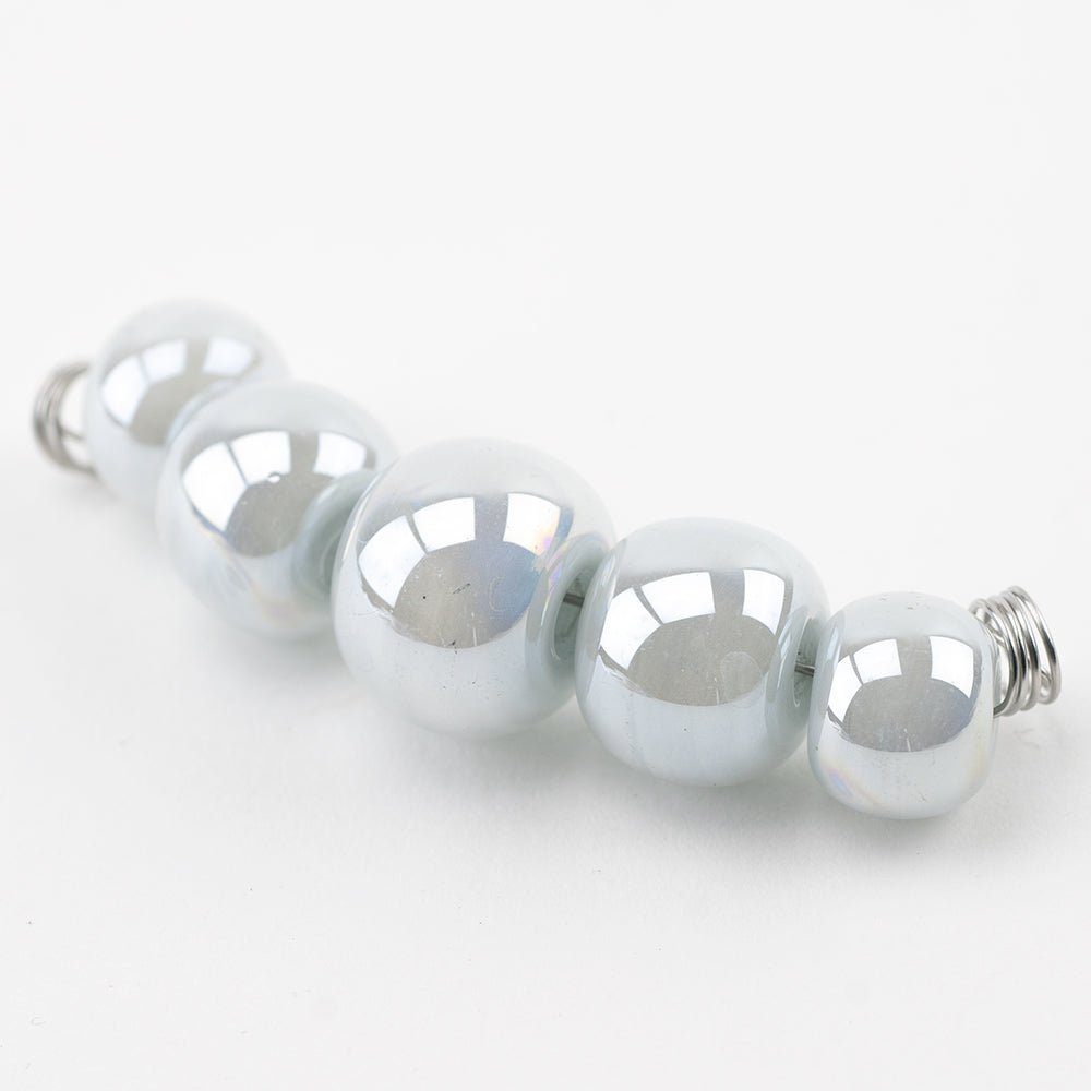 Marble Beads - Luster - Steel