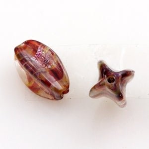 Cactus Beads - Red Sea - Handmade Glass Beads - Unicorne Beads