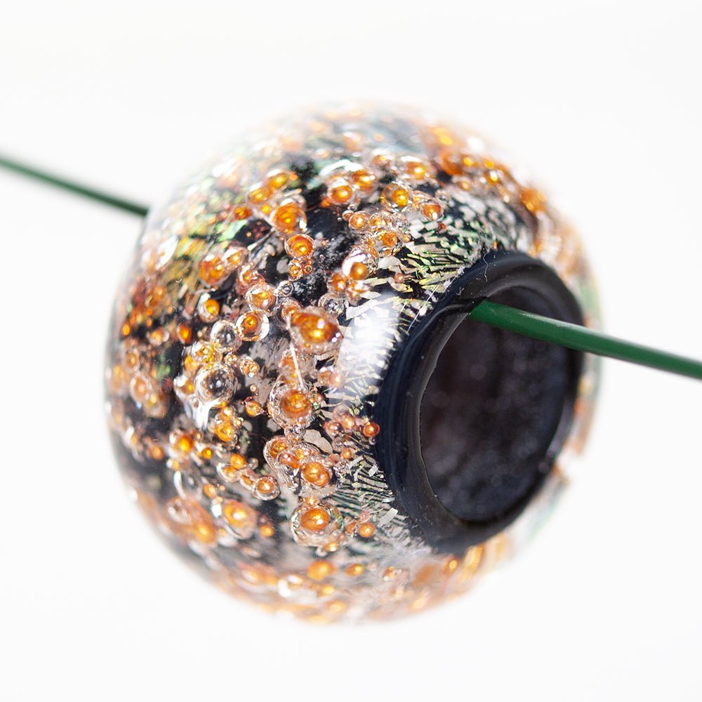 Donut Bead - Copper Series - Large - Dark Magic - Handmade Glass Beads - Unicorne Beads