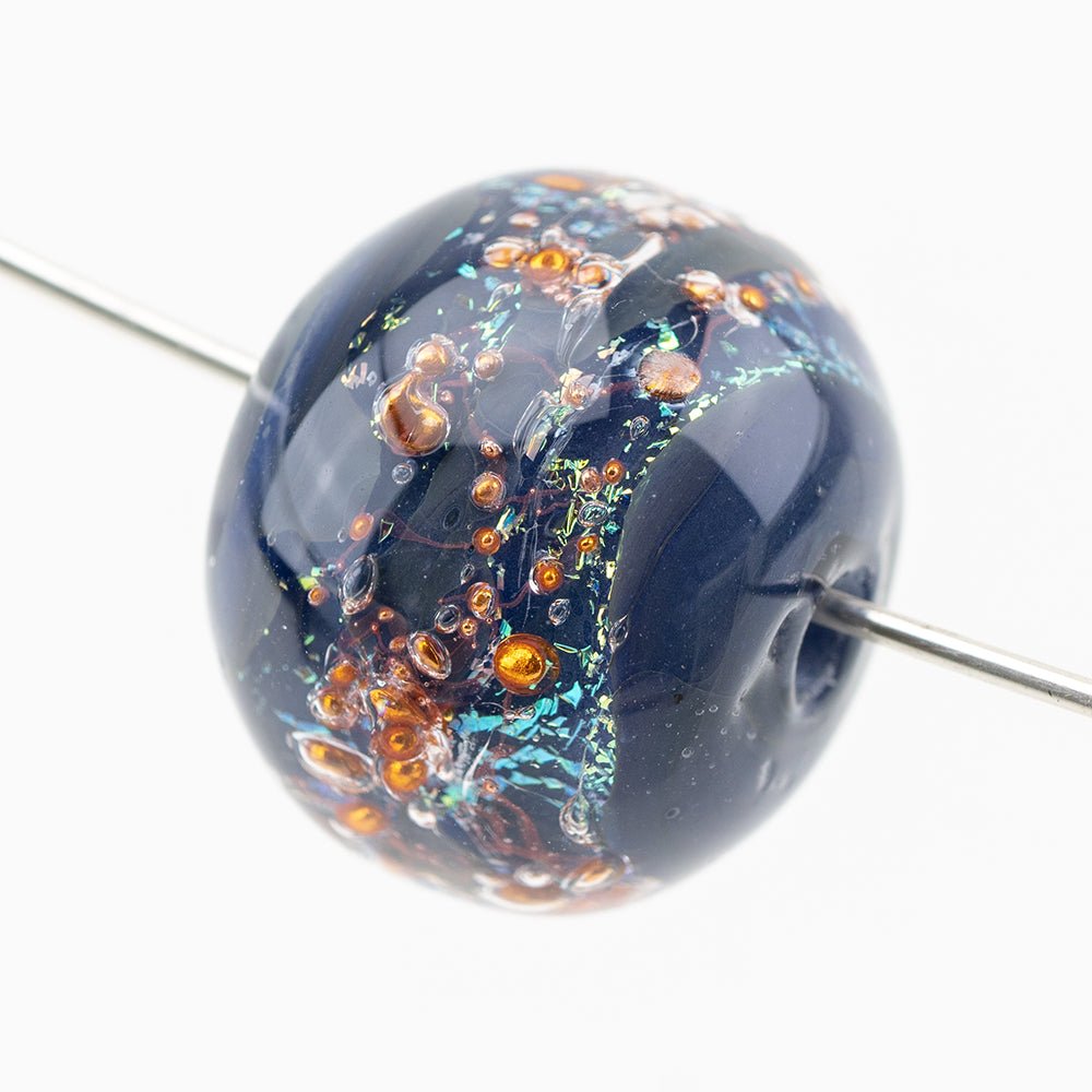 Donut Bead - Copper Series - Small - Enchanted Sea - Handmade Glass Beads - Unicorne Beads