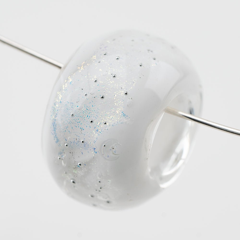 Donut Bead - Silver Series - Large - Bridal Frost - Handmade Glass Beads - Unicorne Beads