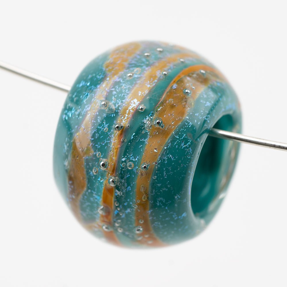 Donut Bead - Silver Series - Large - Easter Egg - Handmade Glass Beads - Unicorne Beads