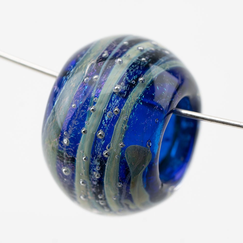 Donut Bead - Silver Series - Large - Orion - Handmade Glass Beads - Unicorne Beads