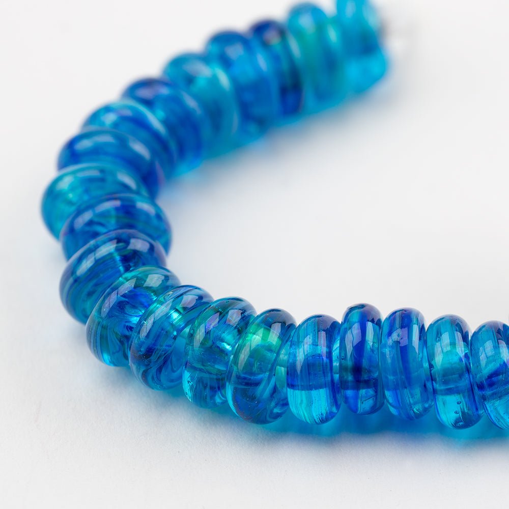 Donut Beads - Azur Blue - Premium Glass Beads - Unicorne Beads