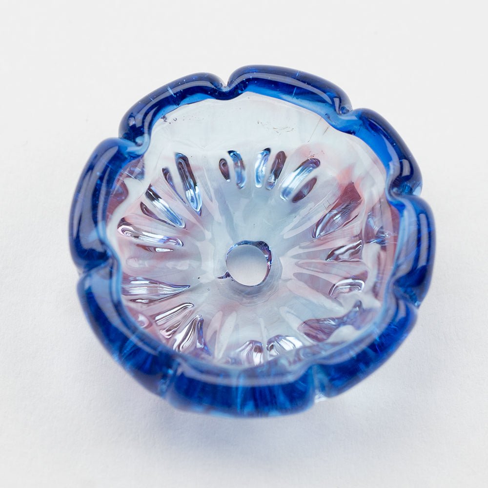 Flower Bead - Egyptian Blue - Premium Glass Beads - Unicorne Beads