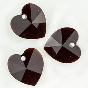Heart - 10.3 x 10 mm - Garnet (3 pcs) - Handmade Glass Beads - Unicorne Beads
