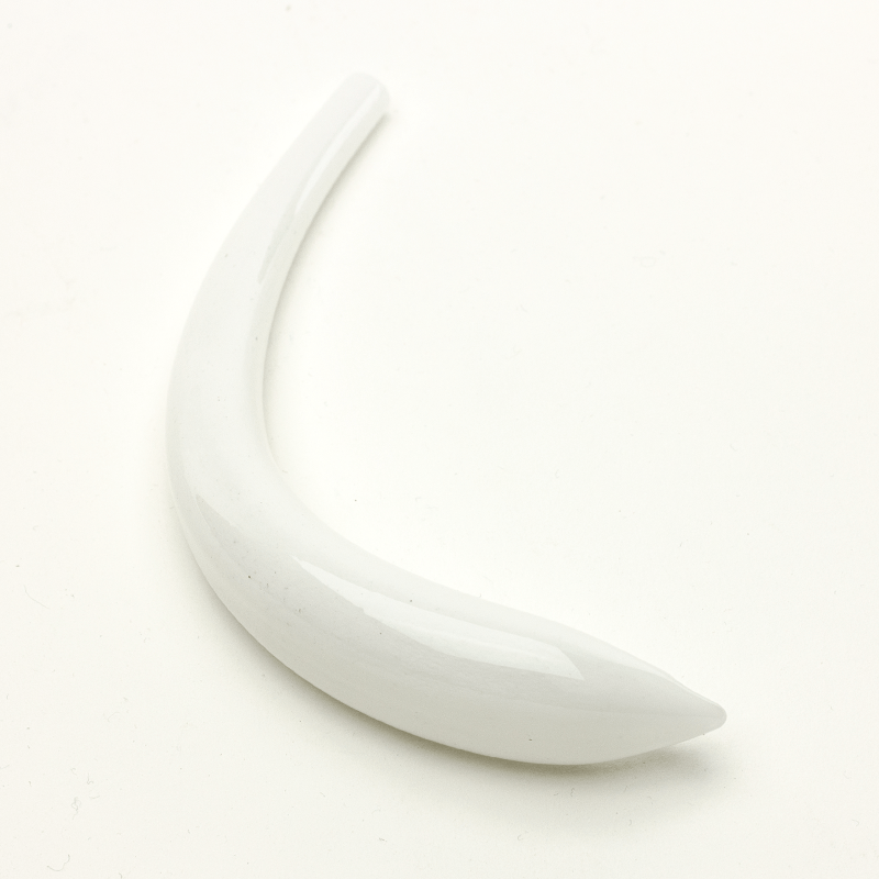 Hollow Crescent Tube - Large - Coconut Cove - Handmade Glass Beads - Unicorne Beads