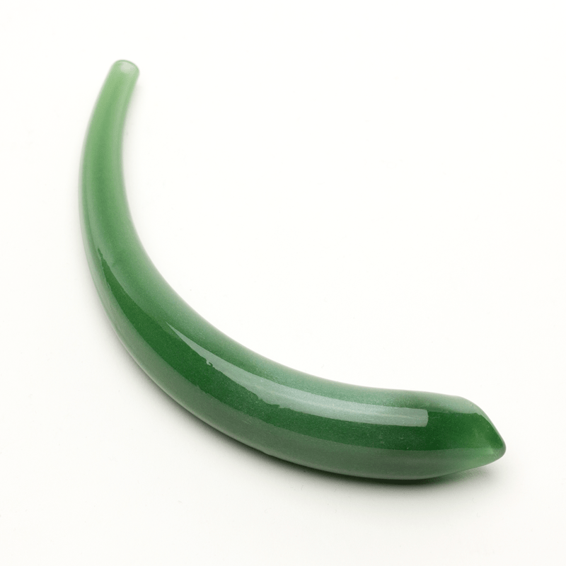 Hollow Crescent Tube - Large - Jade - Handmade Glass Beads - Unicorne Beads