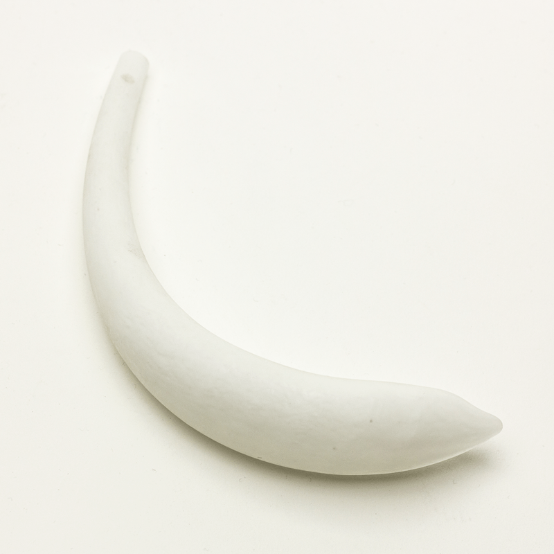 Hollow Crescent Tube - Large - Matte - Coconut Cove - Handmade Glass Beads - Unicorne Beads