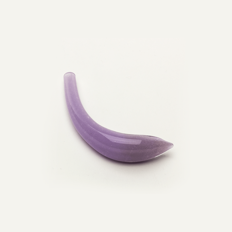 Hollow Crescent Tube - Small - Lilac Dream - Handmade Glass Beads - Unicorne Beads