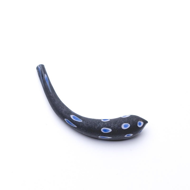 Hollow Crescent Tube - Small - Matte - Beetle Juice - Handmade Glass Beads - Unicorne Beads