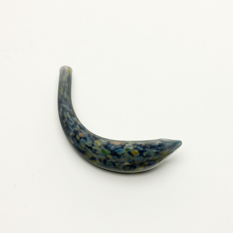 Hollow Crescent Tube - Small - Matte - Deep Caribbean Sea - Handmade Glass Beads - Unicorne Beads