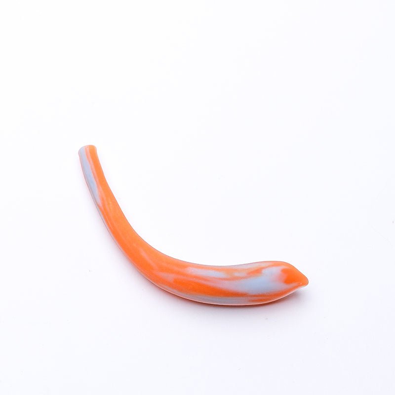 Hollow Crescent Tube - Small - Matte - Koi Fish - Handmade Glass Beads - Unicorne Beads