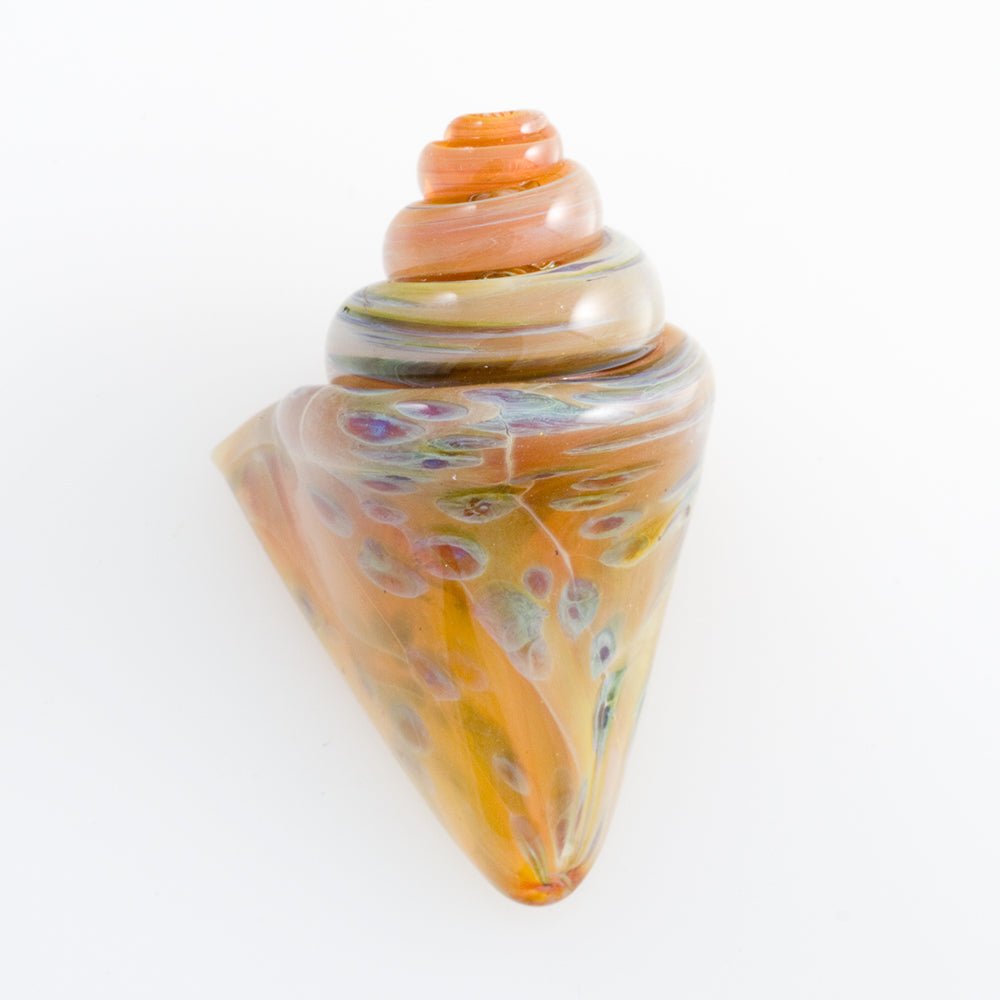 Large Nobilis Seashell Bead - Aquatic Amber - Handmade Glass Beads - Unicorne Beads