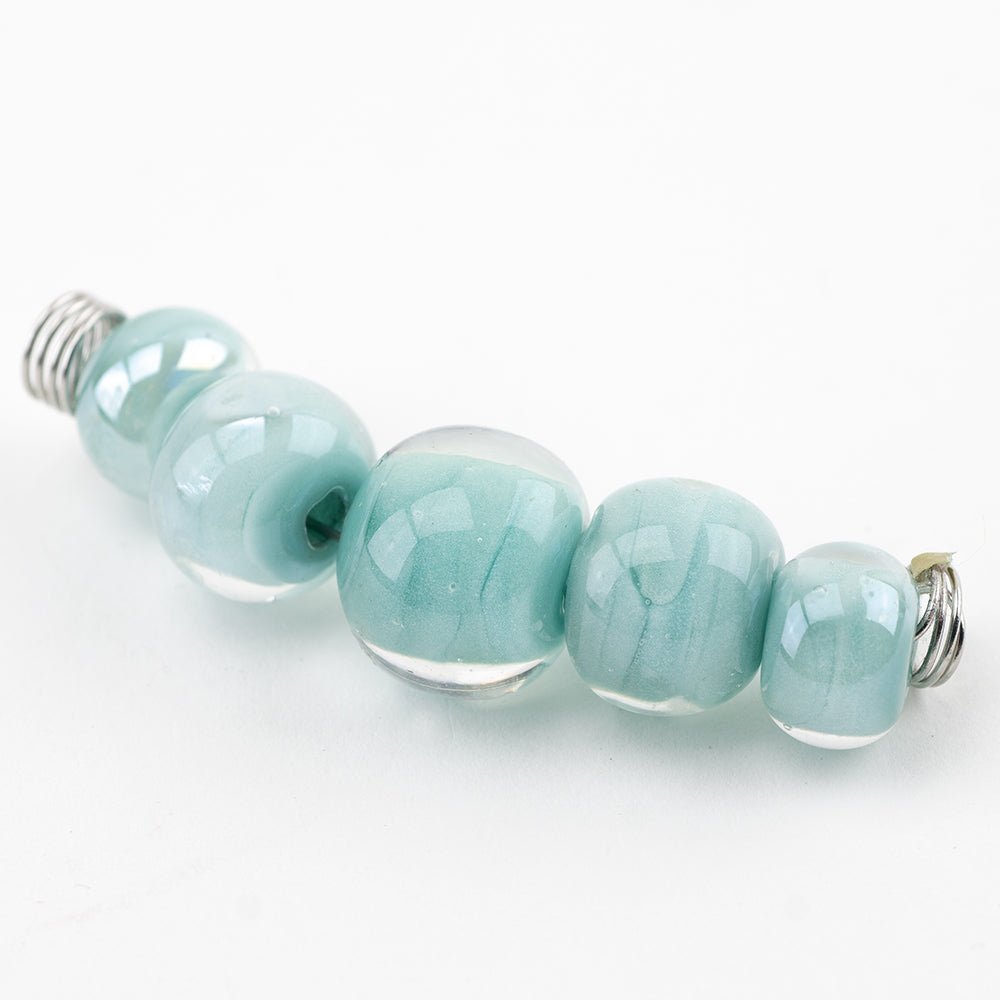 Marble Beads - Luster - Seaside - Handmade Glass Beads - Unicorne Beads