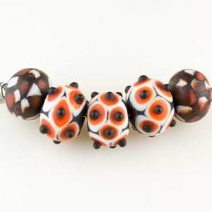 Marble - Matte - Kabuki - Handmade Glass Beads - Unicorne Beads