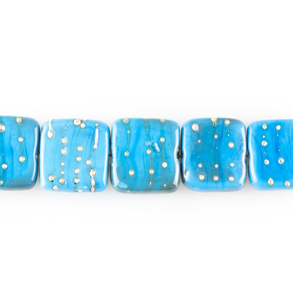 Mini Tile Beads - Pearls on the Sea - Handmade Glass Beads - Unicorne Beads