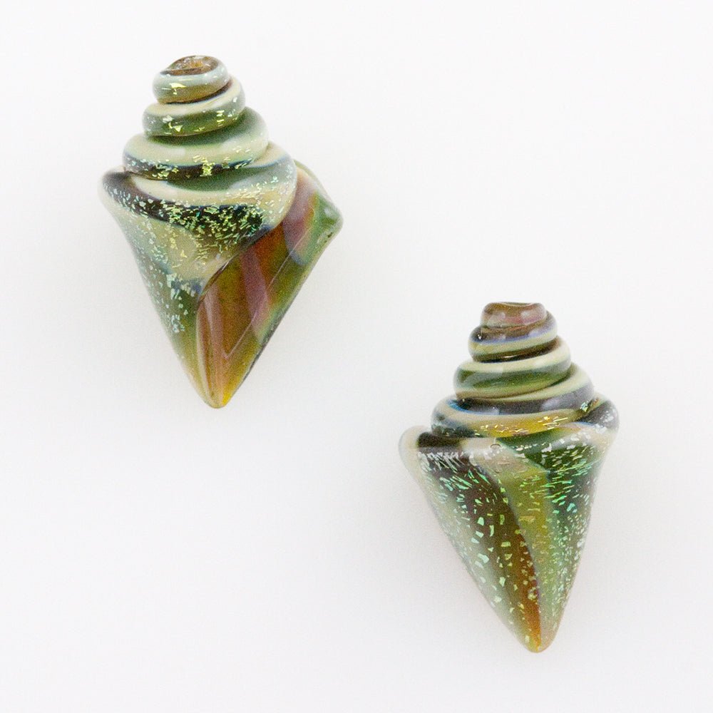 Nobilis Seashell Beads - Small - Lagoon - a Beach - Handmade Glass Beads - Unicorne Beads