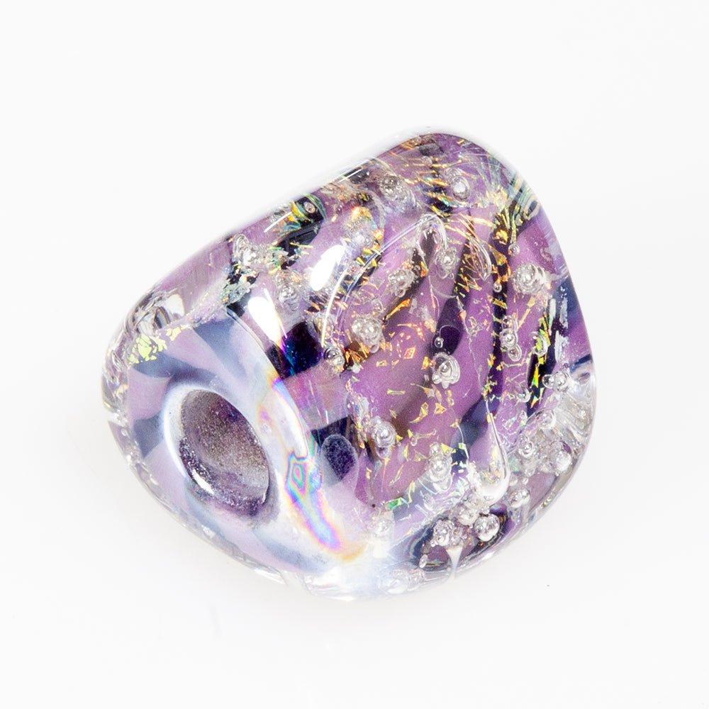 Prism Bead - Silver Series - Crazed Lavender - Handmade Glass Beads - Unicorne Beads