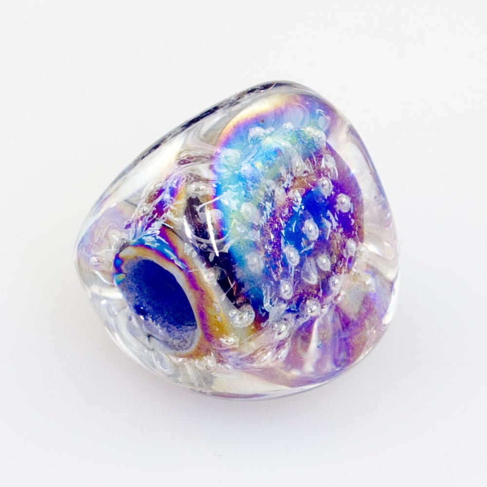 Prism Bead - Silver Series - Imprisoned Blue - Handmade Glass Beads - Unicorne Beads