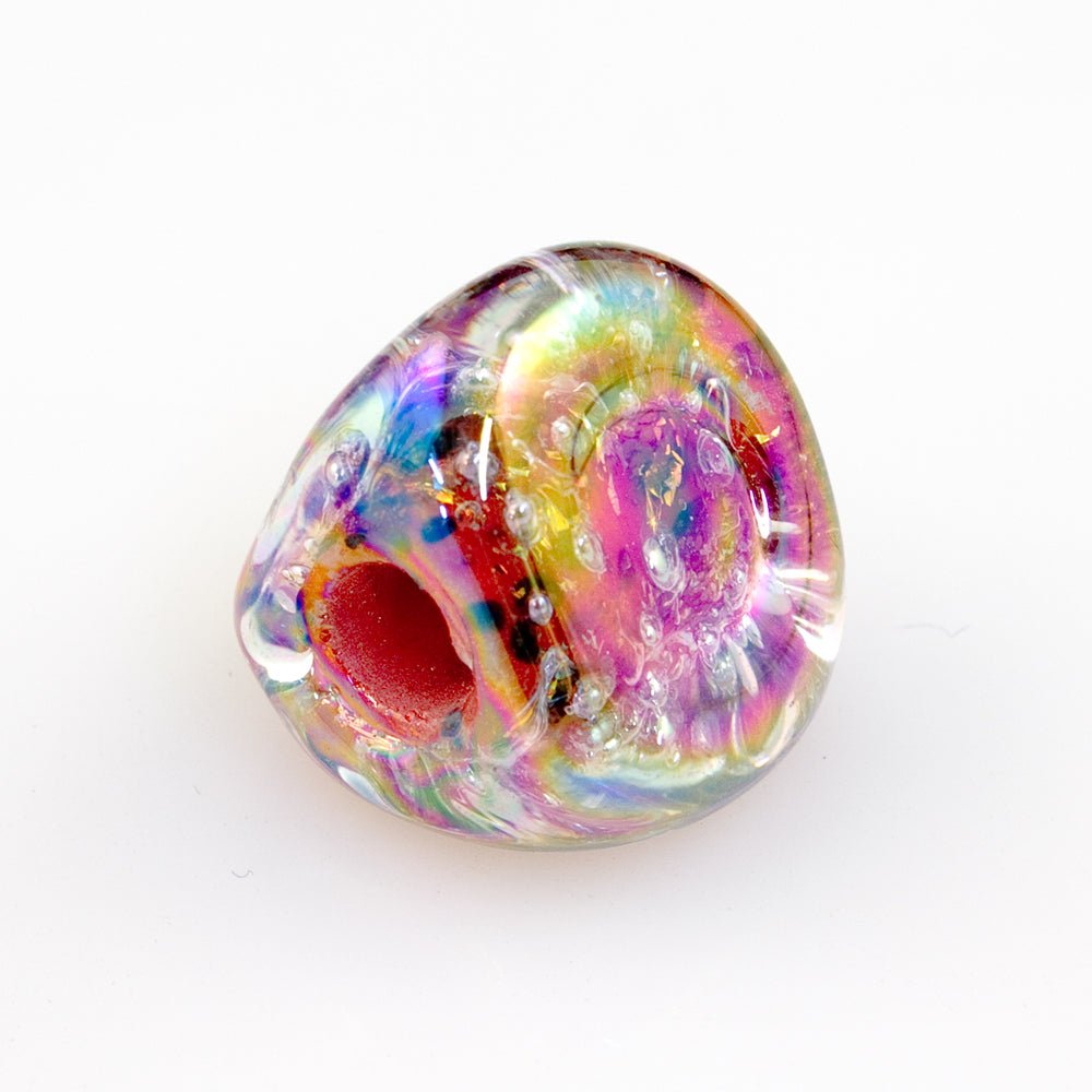 Prism Bead - Silver Series - Pulsating Peach - Handmade Glass Beads - Unicorne Beads