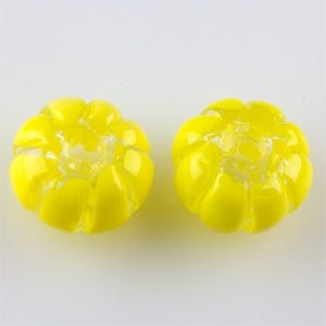 Pumpkin Beads - Small - Risa (2 beads) - Handmade Glass Beads - Unicorne Beads