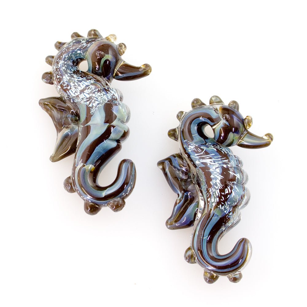 Seahorse Beads - Earthy Water - Handmade Glass Beads - Unicorne Beads