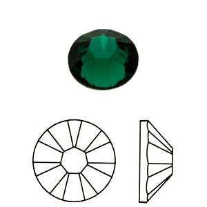 Swarovski - Emerald - 2058 SS12 XILION Rose Foiled Flatback (165 pcs) - Handmade Glass Beads - Unicorne Beads