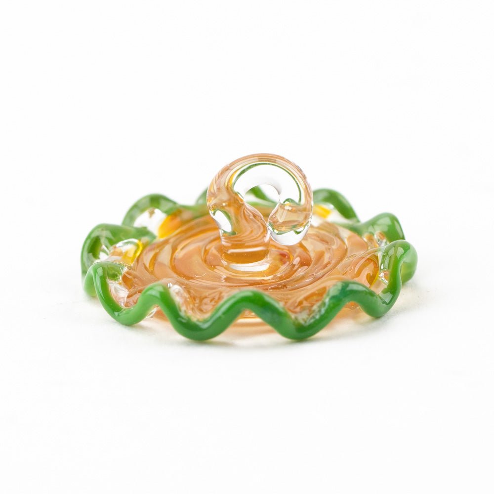 Swirl Button - Apricot - Premium Glass Beads - Unicorne Beads