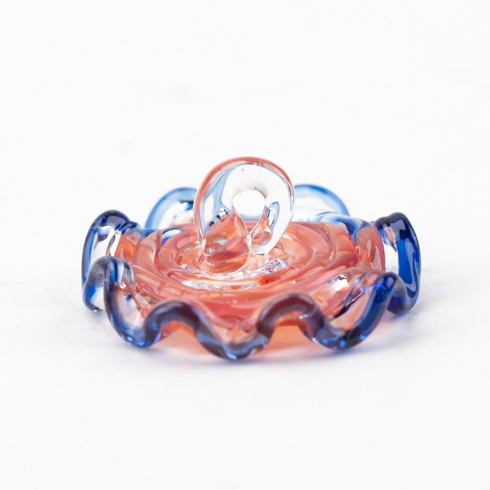 Swirl Button - Dark Peach - Premium Glass Beads - Unicorne Beads