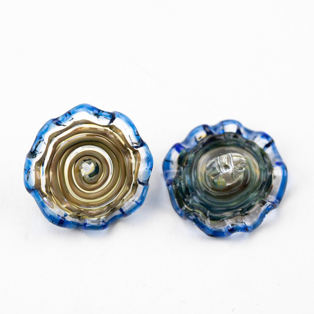 Swirl Button - Mossy - Premium Glass Beads - Unicorne Beads