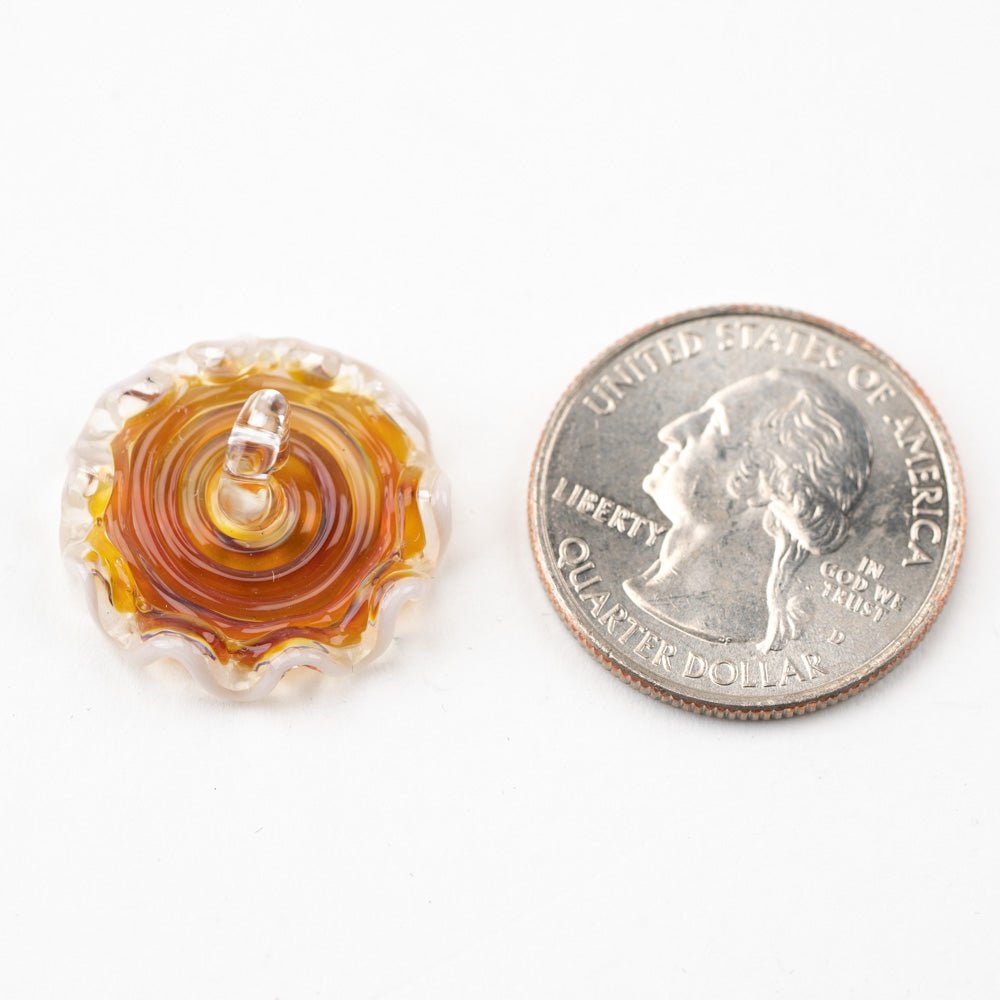 Swirl Button - Sandy Beach - Premium Glass Beads - Unicorne Beads