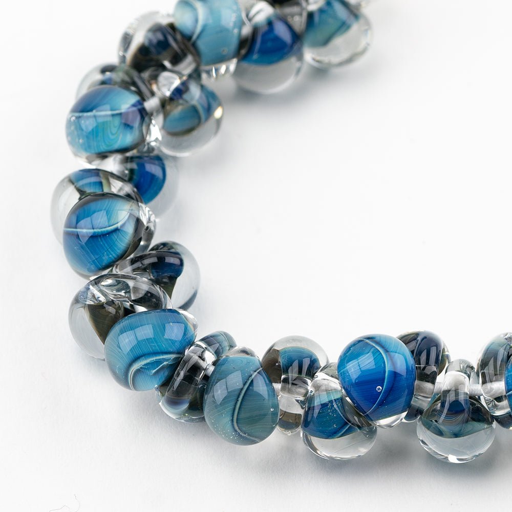 Teardrop Beads - Blue - Handmade Glass Beads - Unicorne Beads