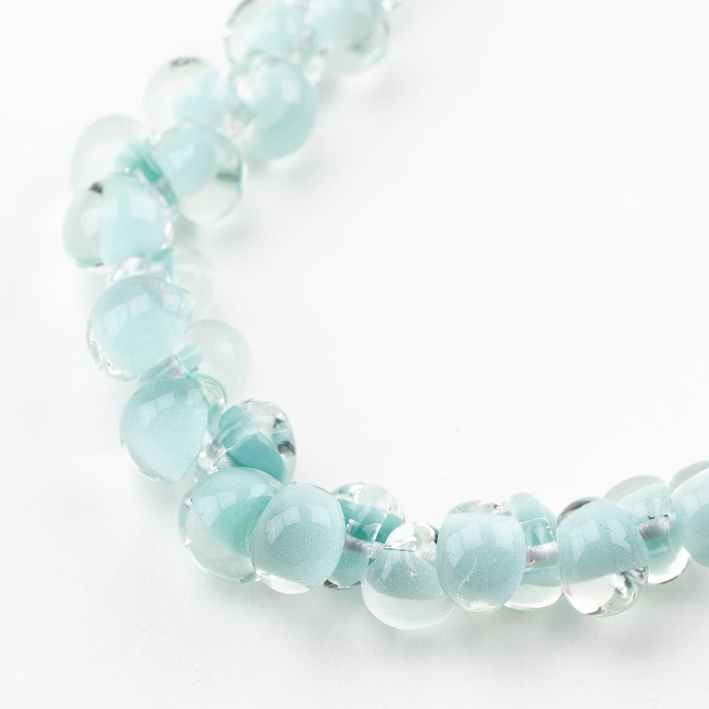 Teardrop Beads - Carolina Blue - Handmade Glass Beads - Unicorne Beads