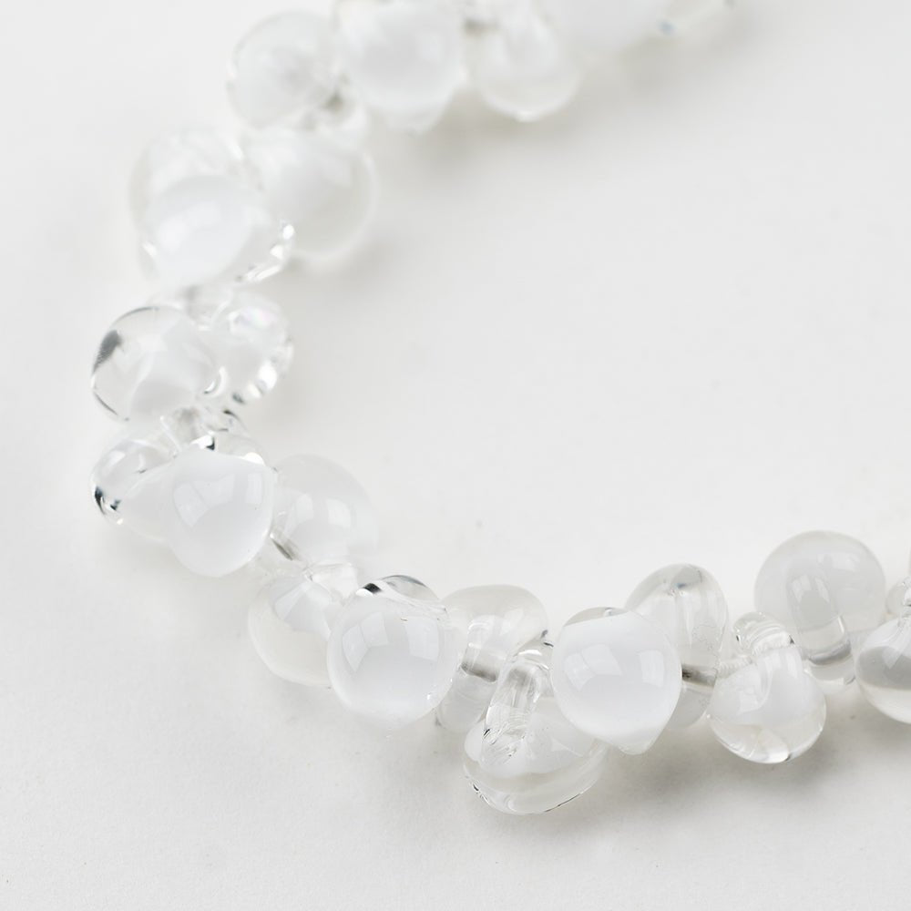 Teardrop Beads - Coconut White - Handmade Glass Beads - Unicorne Beads