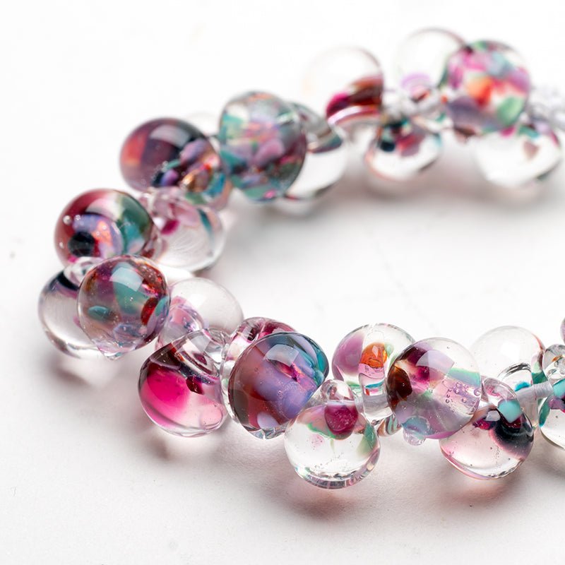 Teardrop Beads - Cotton Candy - Handmade Glass Beads - Unicorne Beads