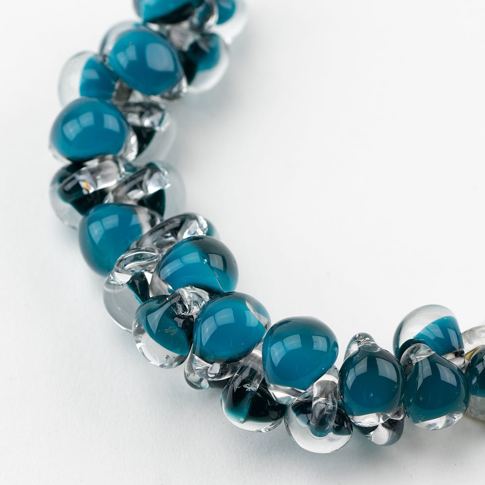 Teardrop Beads - Dark Aqua - Handmade Glass Beads - Unicorne Beads