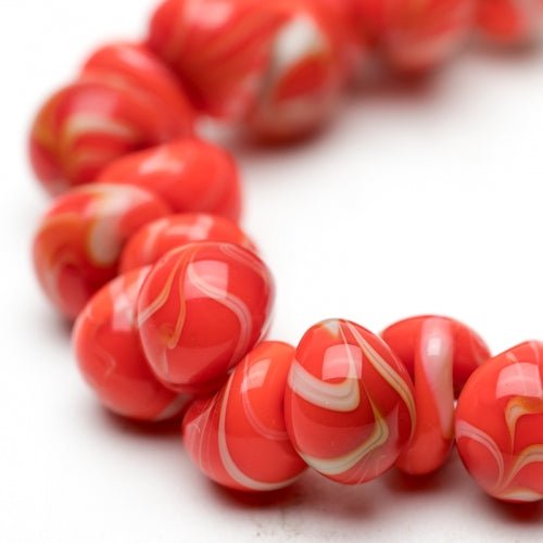 Teardrop Beads - Goldfish - Handmade Glass Beads - Unicorne Beads