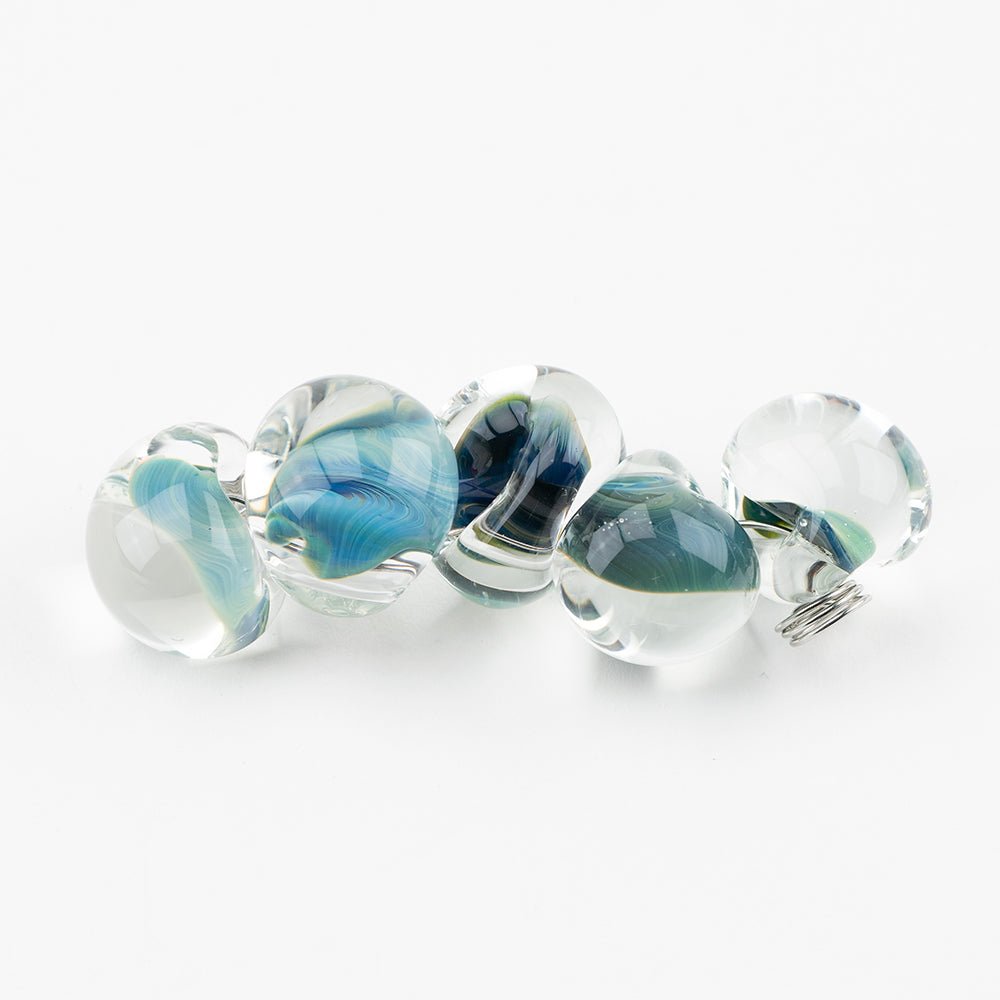 Teardrop Beads - Jumbo - Blue - Handmade Glass Beads - Unicorne Beads
