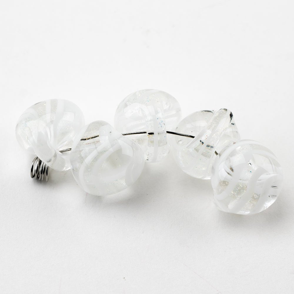 Teardrop Beads - Jumbo - White Chocolate - Handmade Glass Beads - Unicorne Beads