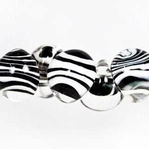 Teardrop Beads - Jumbo - Zebra - Handmade Glass Beads - Unicorne Beads
