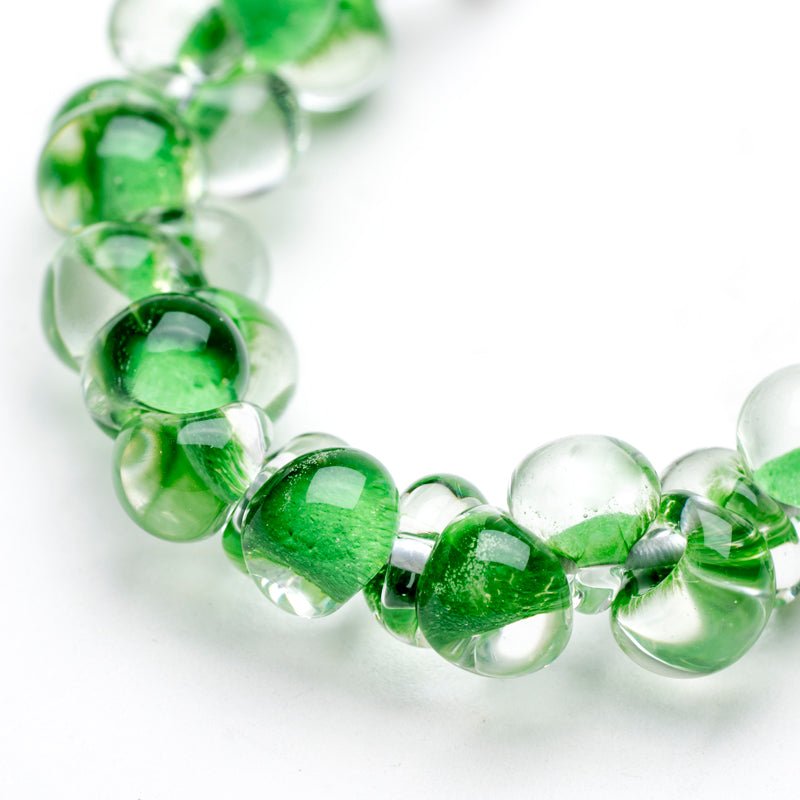 Teardrop Beads - Lime - Handmade Glass Beads - Unicorne Beads