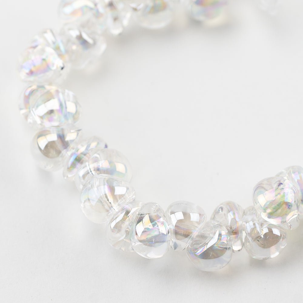 Teardrop Beads - Luster - Dazzlelight White - Handmade Glass Beads - Unicorne Beads