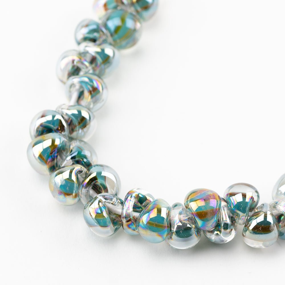 Teardrop Beads - Luster - Easter Egg - Handmade Glass Beads - Unicorne Beads