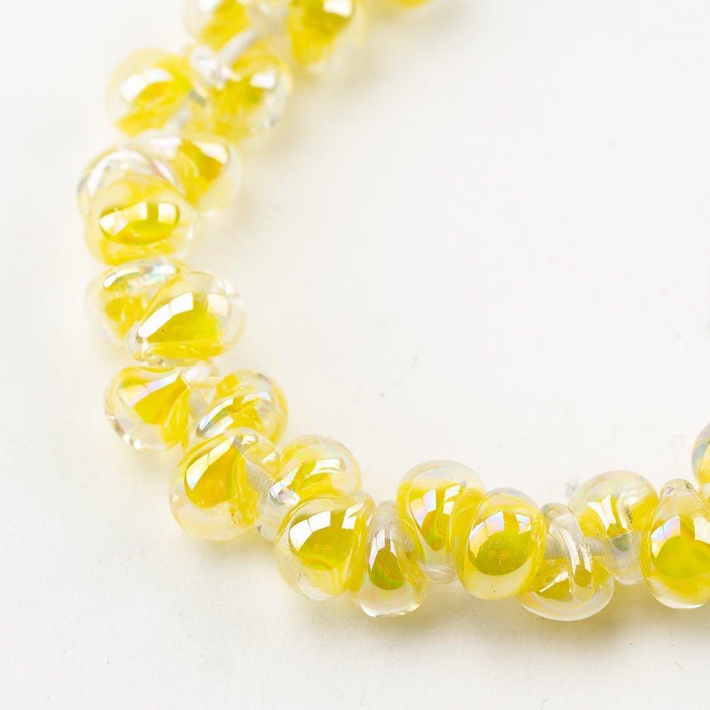 Teardrop Beads - Mini - Lemonade - Handmade Glass Beads - Unicorne Beads