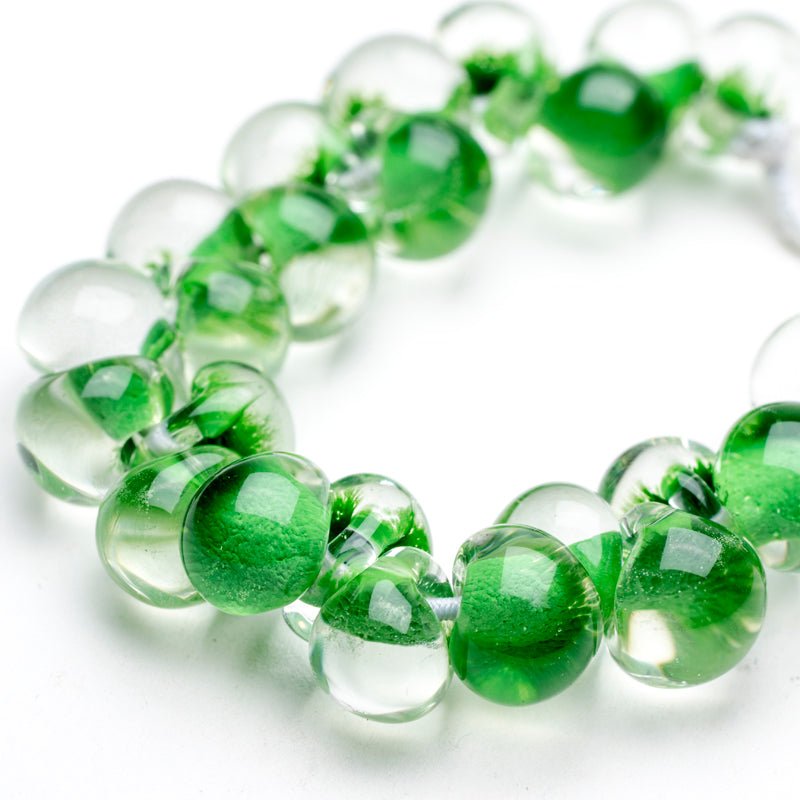 Teardrop Beads - Mini - Lime - Handmade Glass Beads - Unicorne Beads