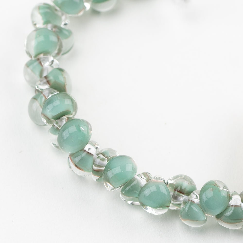 Teardrop Beads - Mini - Sea Grass - Handmade Glass Beads - Unicorne Beads