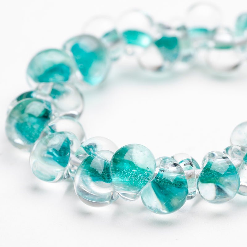 Teardrop Beads - Mini - Whirlpool - Handmade Glass Beads - Unicorne Beads