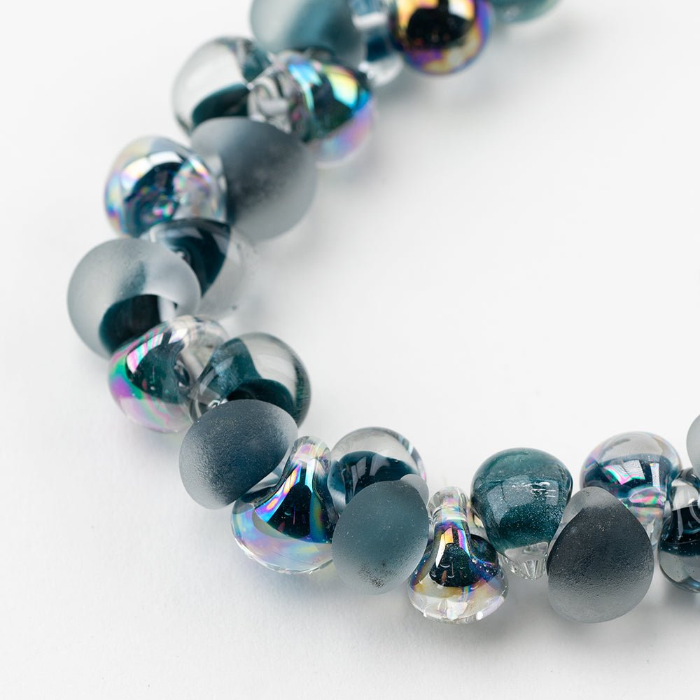 Teardrop Beads - Mix - Nautical Blue - Handmade Glass Beads - Unicorne Beads