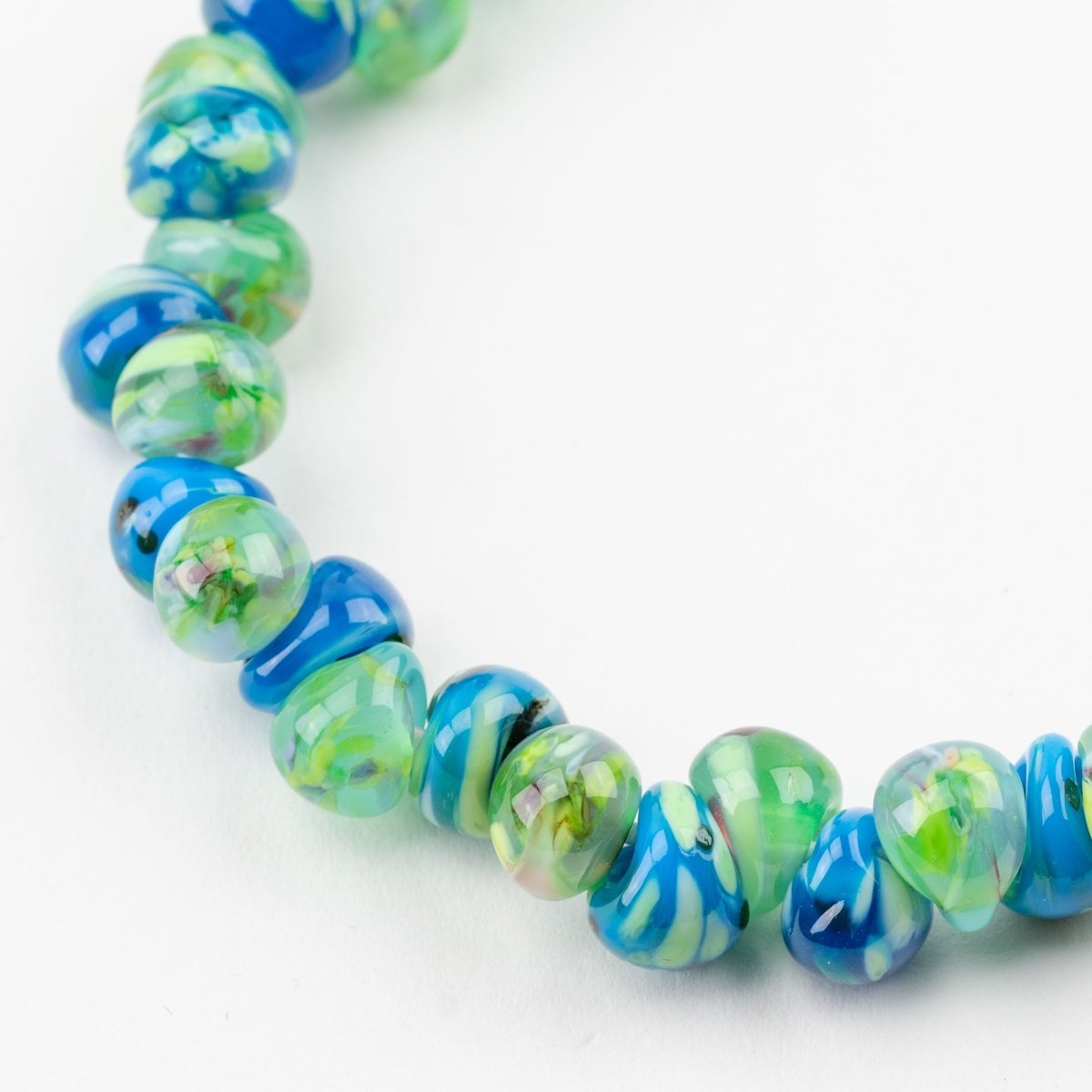 Teardrop Beads - Peacock - Premium Glass Beads - Unicorne Beads